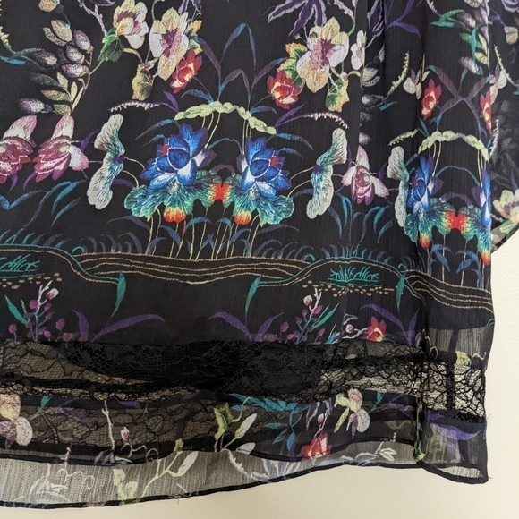 ALICE + OLIVIA Zia mythical garden kaftan crane bird floral print dress - Picture 8 of 15